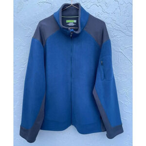 Tek Gear Mens Soft Fleece Full Zip Jacket Blue Sz XXL